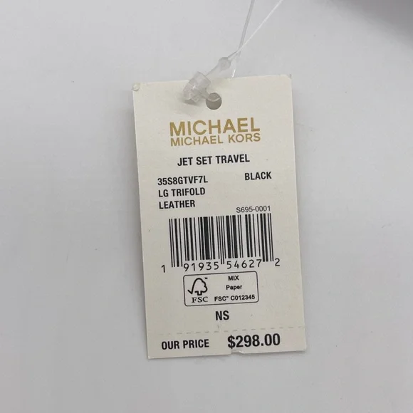 Michael Kors Large Trifold Wallet Black - Picture 8 of 8